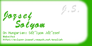 jozsef solyom business card